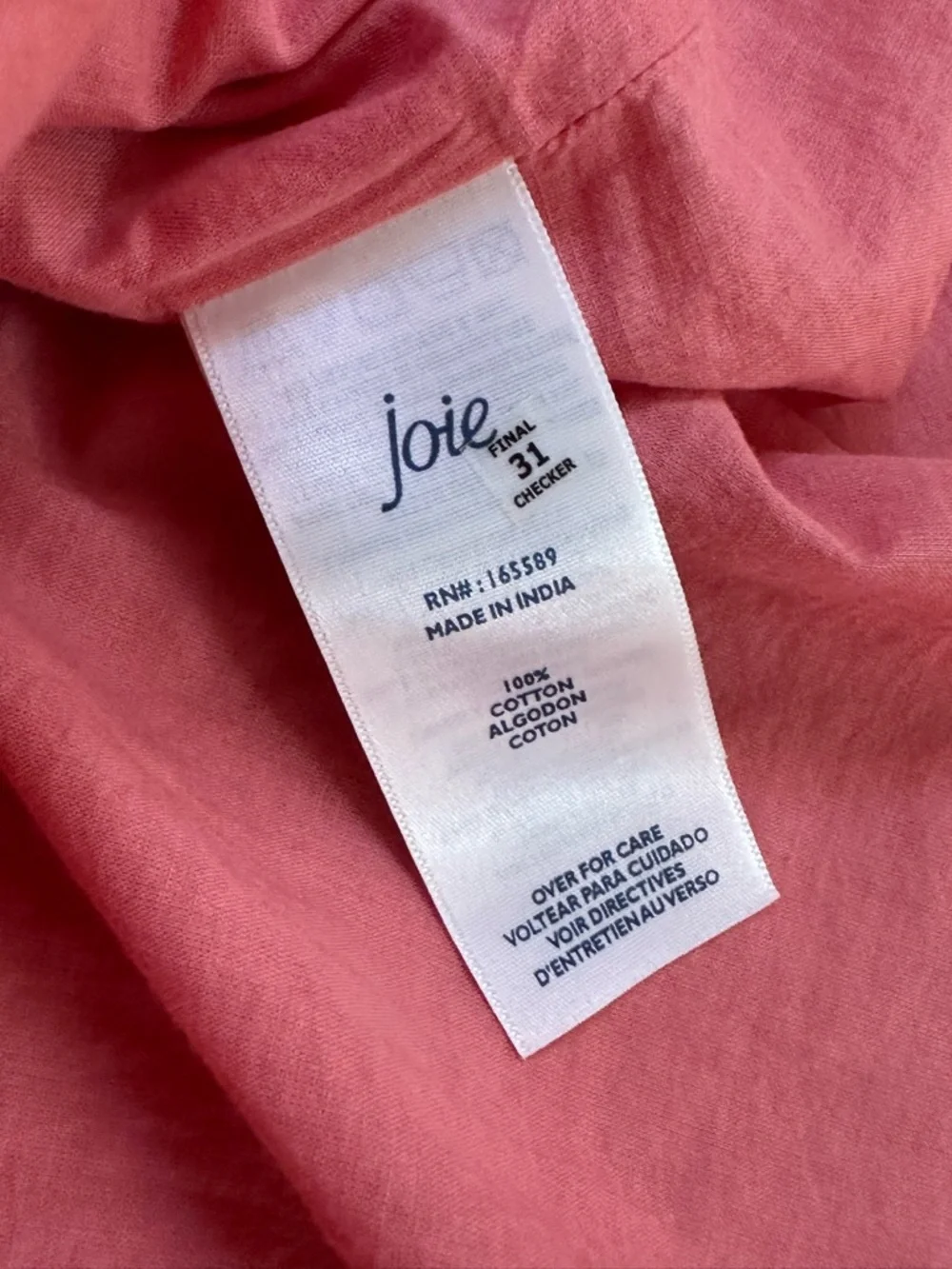Joie red abstract print cotton slip midi dress XS boho minimalist summer - Picture 6 of 8